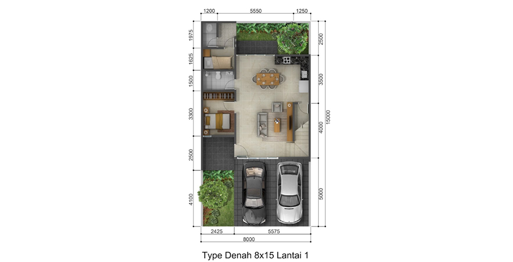 Tipe Cedar Wood @ Cluster Dammara